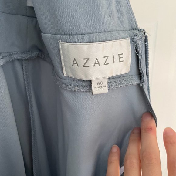 Azazie Tinsley Dress - Dusty Blue - Size 8 - Picture 4 of 4